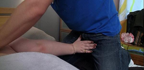  Busty big belly plumper seduces a masseur